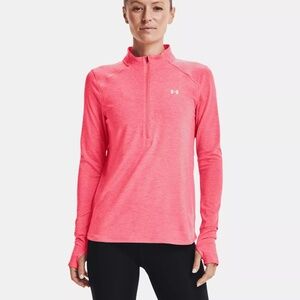 UNDER ARMOUR Women's HeatGear UA Run Track 1/2 Zip Running Top Sz Large